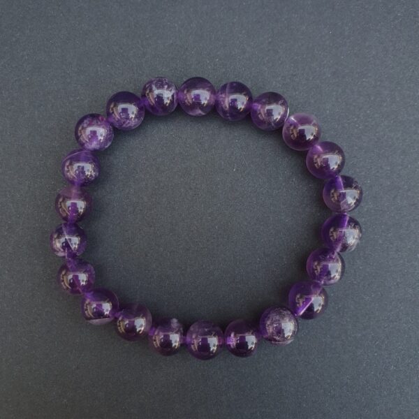Pulseira bolinha de ametista 8 mm