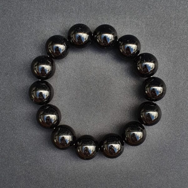 Pulseira bolinha de turmalina negra 14.2 mm