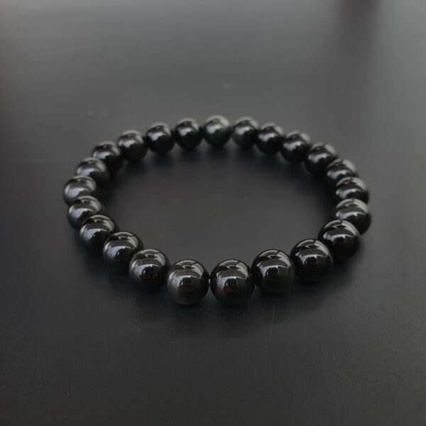 Pulseira bolinha de obsidiana 8 mm