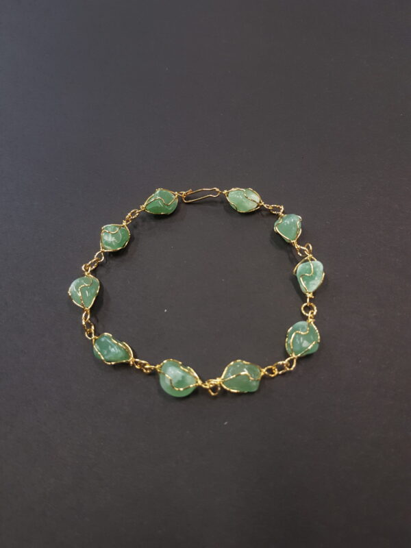 Pulseira metal quartzo verde