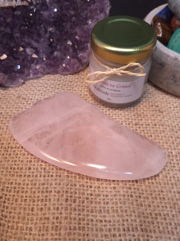 Gua sha quartzo rosa
