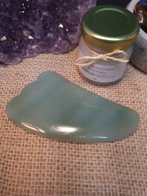 Gua sha quartzo verde
