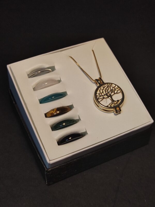 Pingente de Árvore da vida que troca as pedras folheado a ouro