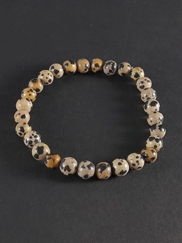 Pulseira bolinha de Jaspe dálmata 6mm