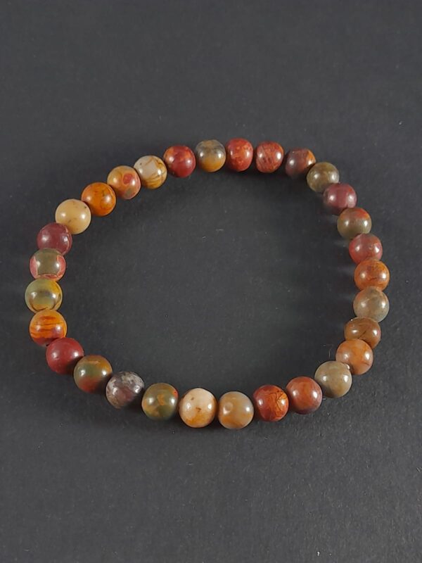 Pulseira bolinha de Jaspe Picasso 6mm