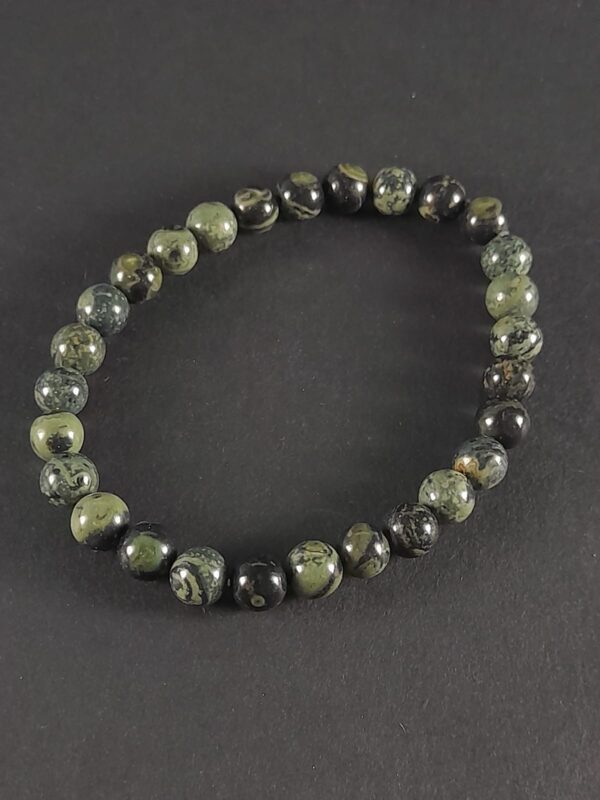 Pulseira bolinha de Jaspe Crocodilo 6mm