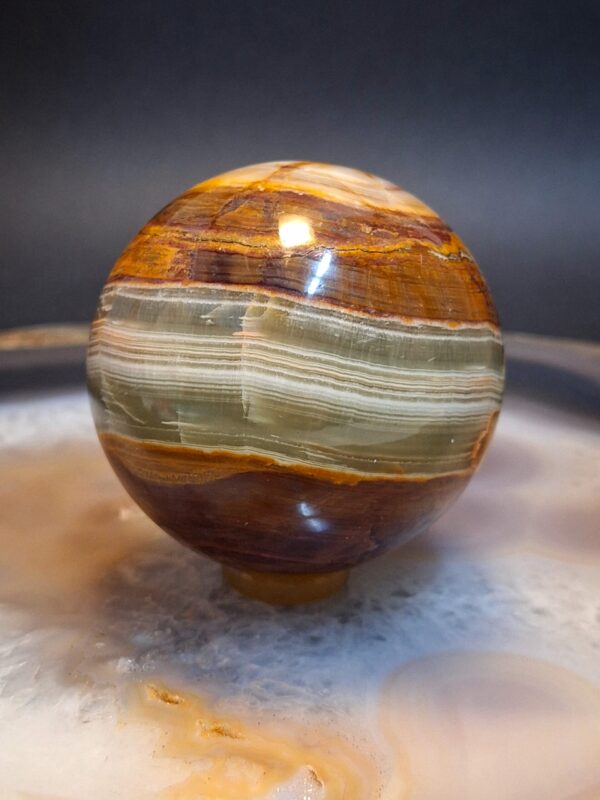 Esfera de Ônix Travertino