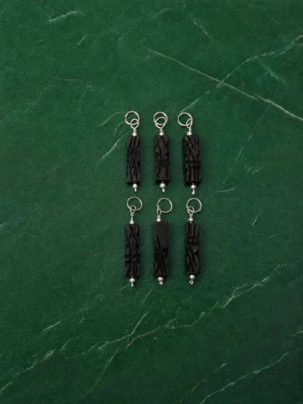Pingente Azeviche Arte Abstrata Prata 925