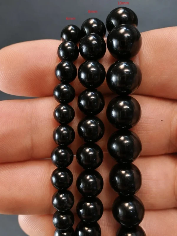 Colar de azeviche 10mm 8mm 6mm, comparação de tamanhos