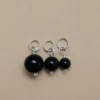 Comparação dos tamanhos do pingente azeviche bola 6mm, 8mm e 10mm.